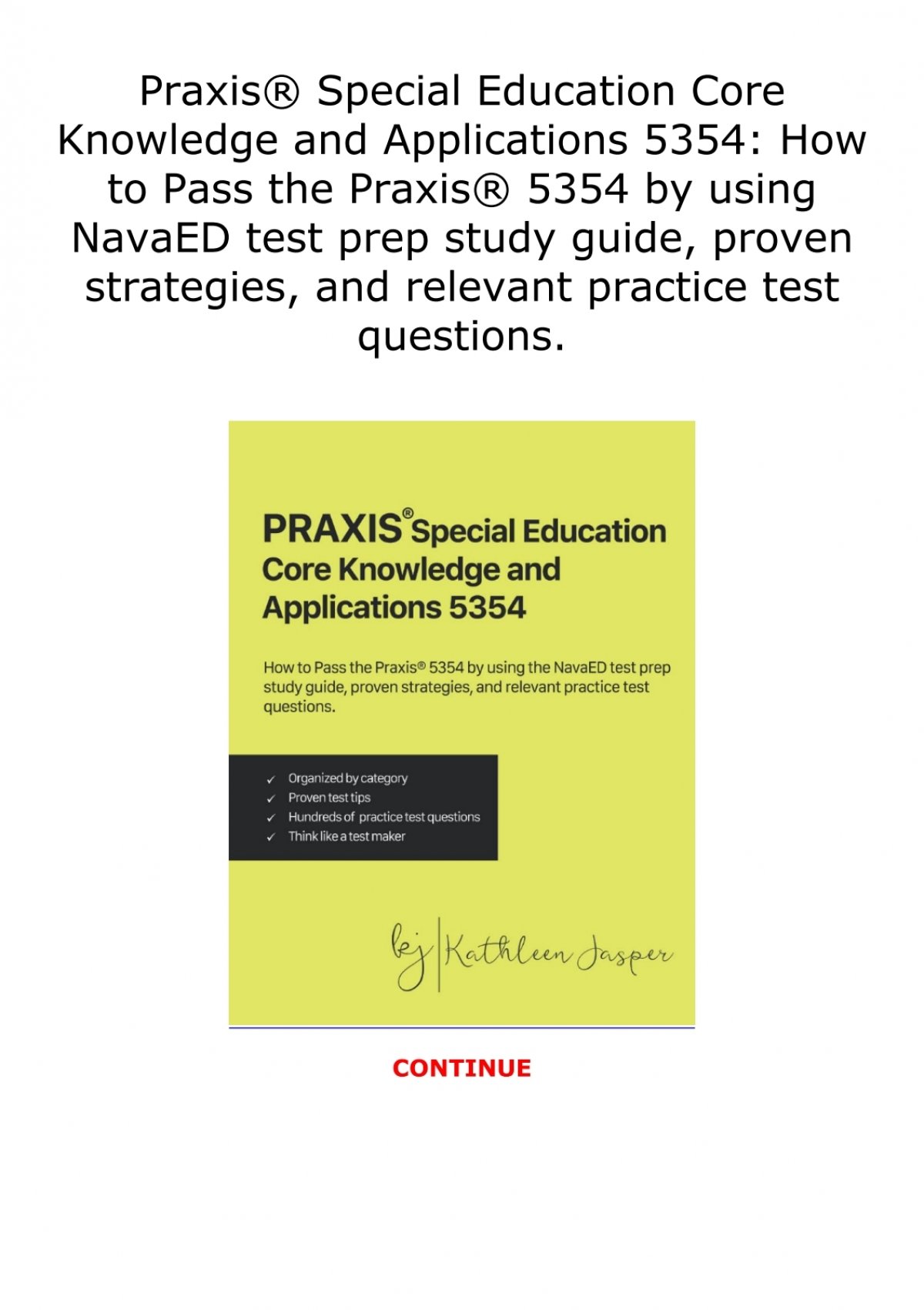 Download Praxis® Special Education Core Knowledge And Applications