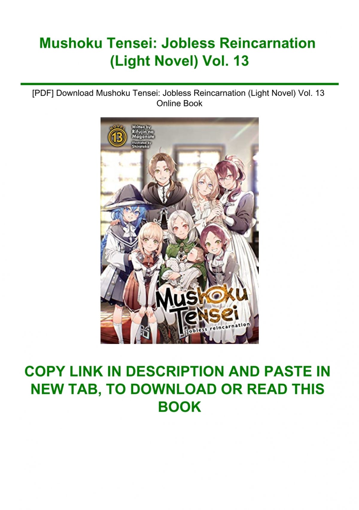 Mushoku Tensei: Jobless Reincarnation (Light Novel) Vol. 13 by