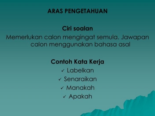 Contoh Soalan Aras Aplikasi Bahasa Melayu - Soalan aj
