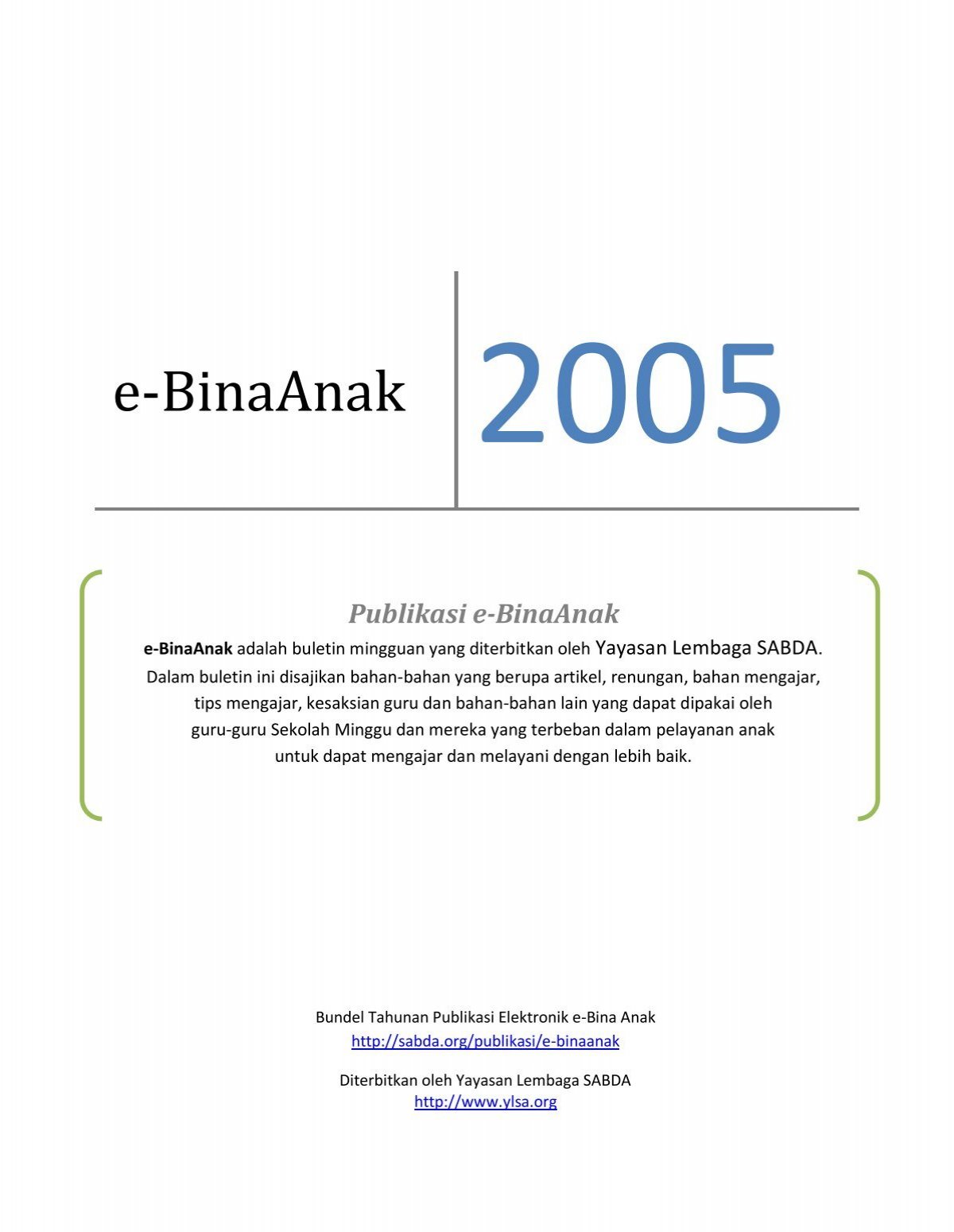E Binaanak 2005 Download Sabda Org