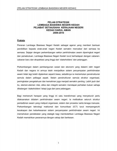 1 Pelan Strategik Lembaga Biasiswa Negeri Kedah Pejabat