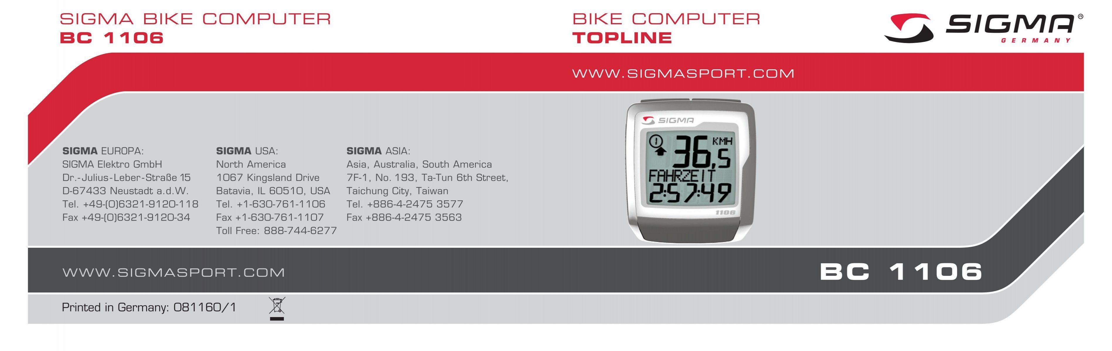 Sigma Sport Bike Computer Wheel Size Chart