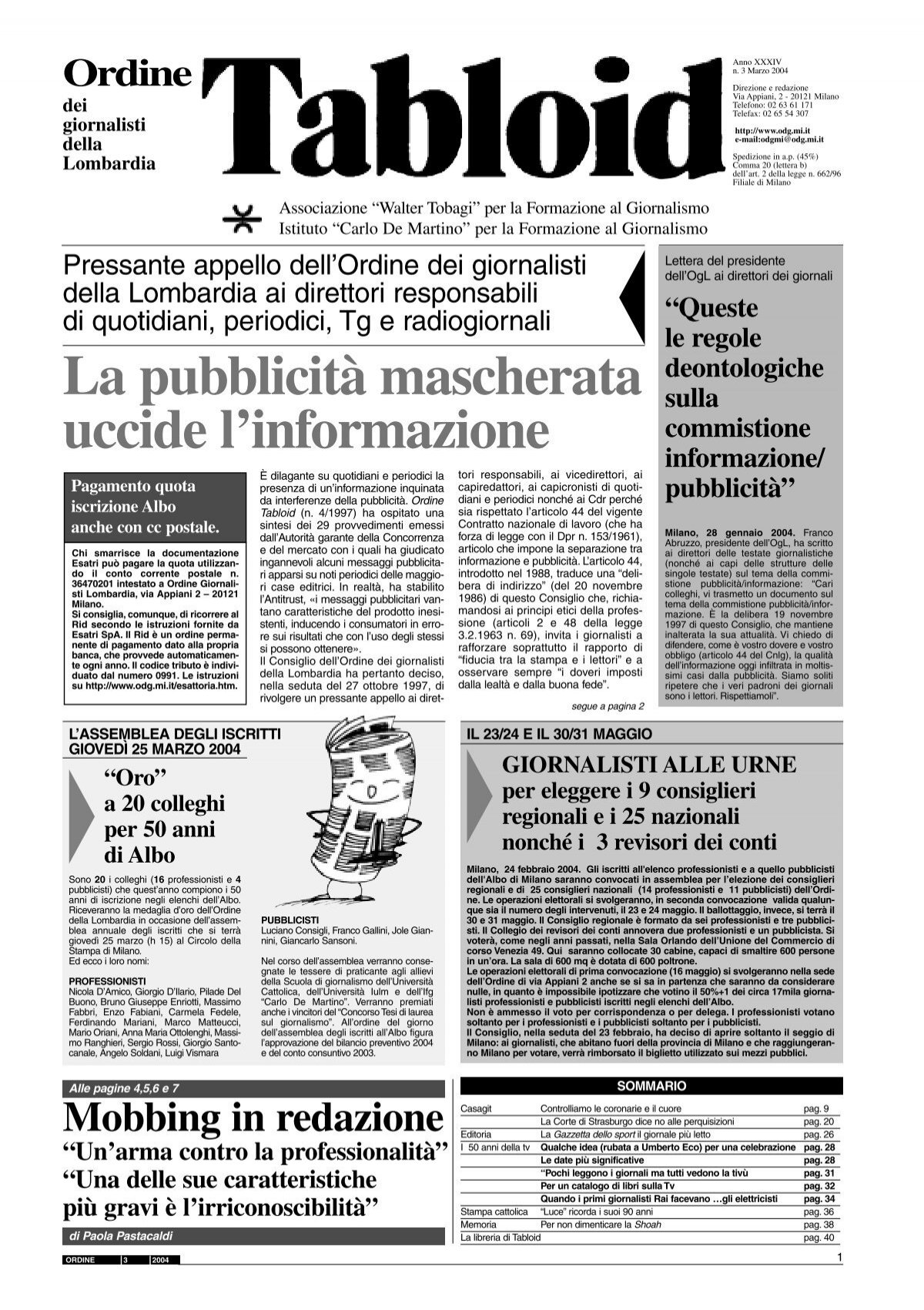 Marzo 2004 Ordine Dei Giornalisti