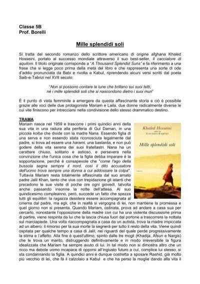 recensione: "Mille splendidi soli - Liceo Scientifico Antonelli