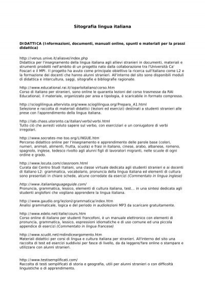 Lingua Italiana L2 Universita Degli Studi Di Sassari