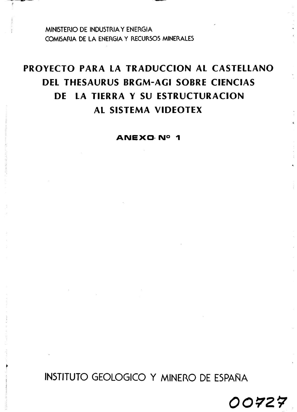 Anexo 1 (PDF) - Instituto GeolÃ³gico y Minero de EspaÃ±a