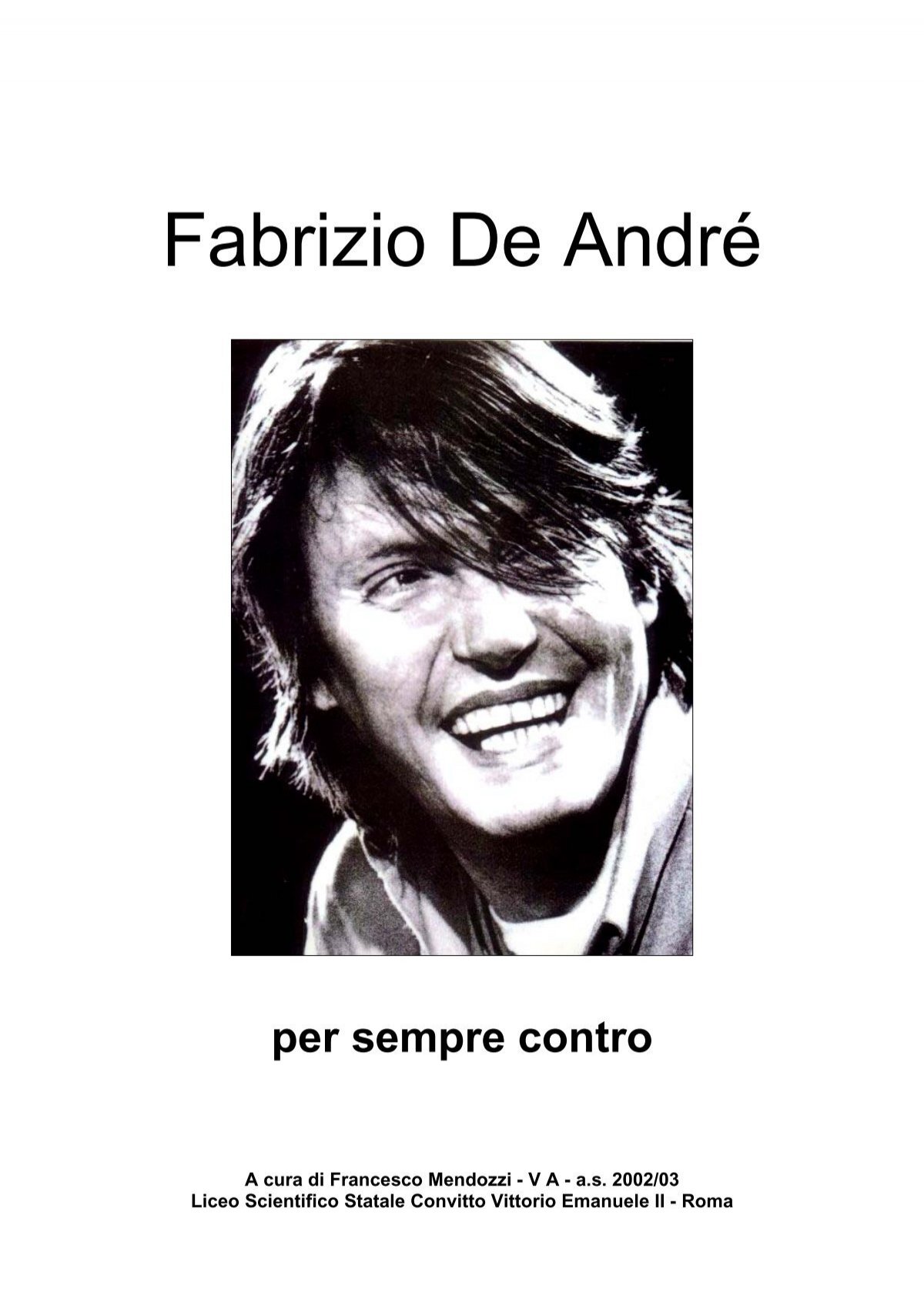 Fabrizio De Andre Per Sempre Contro