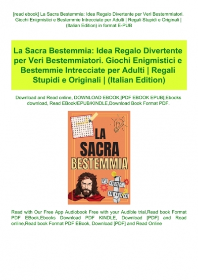 read ebook] La Sacra Bestemmia Idea Regalo Divertente per Veri Bestemmiatori