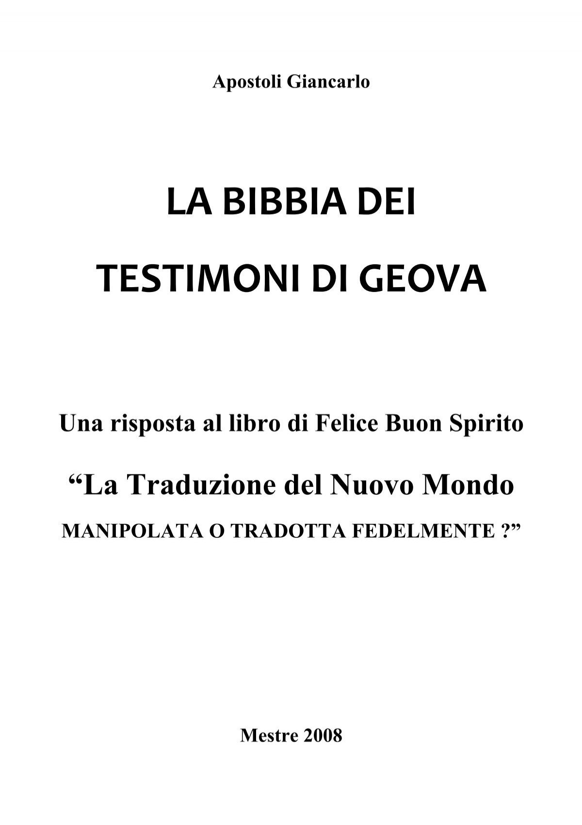Download Pdf La Bibbia Dei Testimoni Di Geova Infotdgeova It