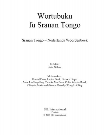 Verwonderlijk Wortubuku fu Sranan Tongo - SIL International AD-18