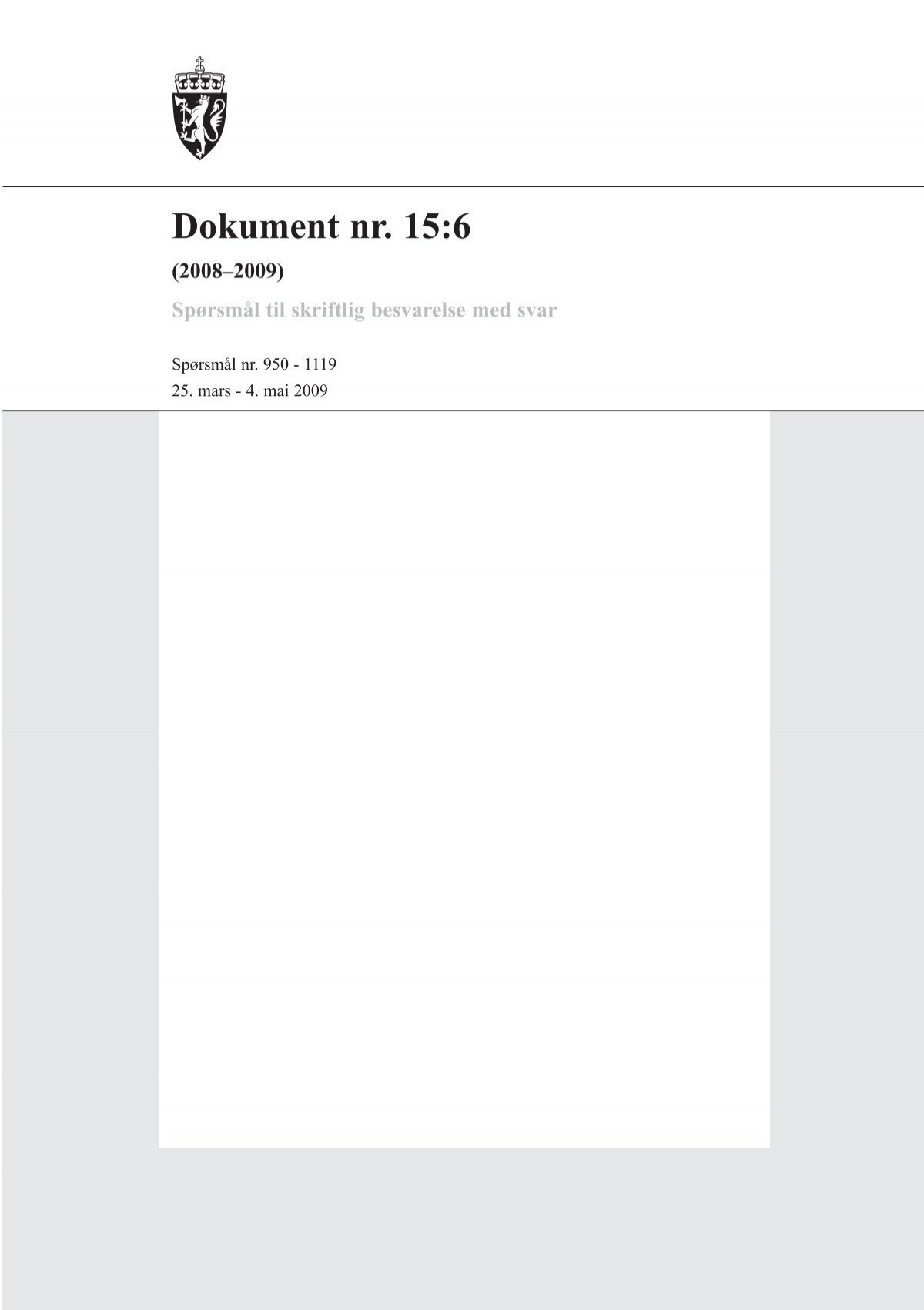 Dokument nr. 15:6 (2008-2009). - Stortinget