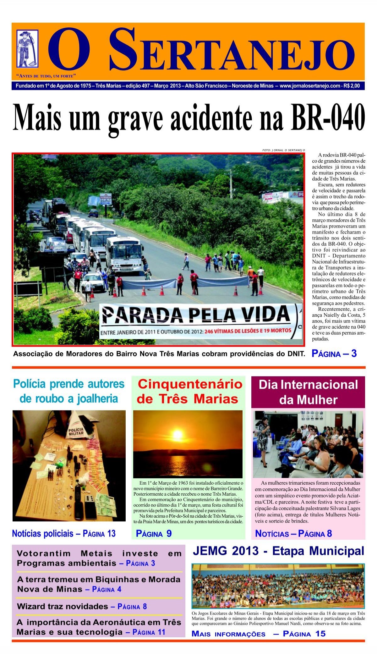 Três Marias - Jornal O Sertanejo