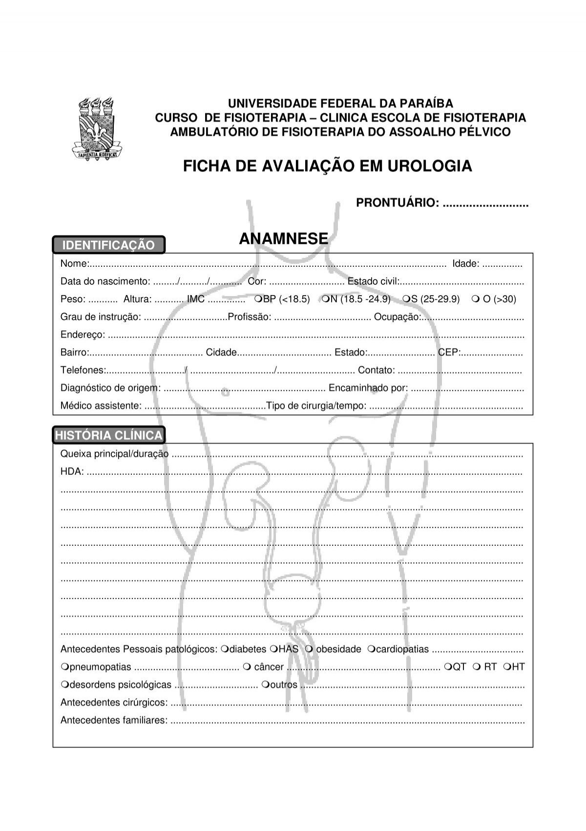 FICHA DE AVALIAÇÃO EM FISIOTERAPIA, PDF