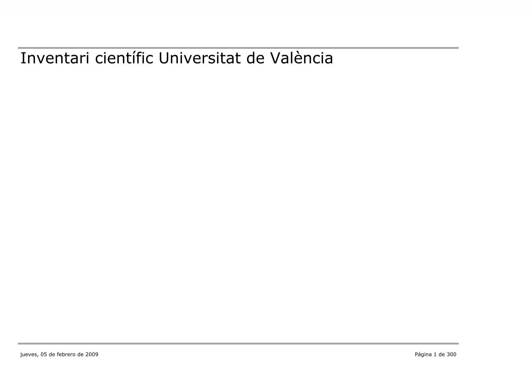 Inventari cientÃfic Universitat de ValÃ¨ncia