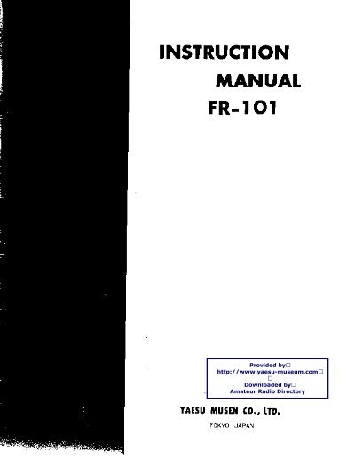 Yaesu FR101 User Manual - TextFiles.com
