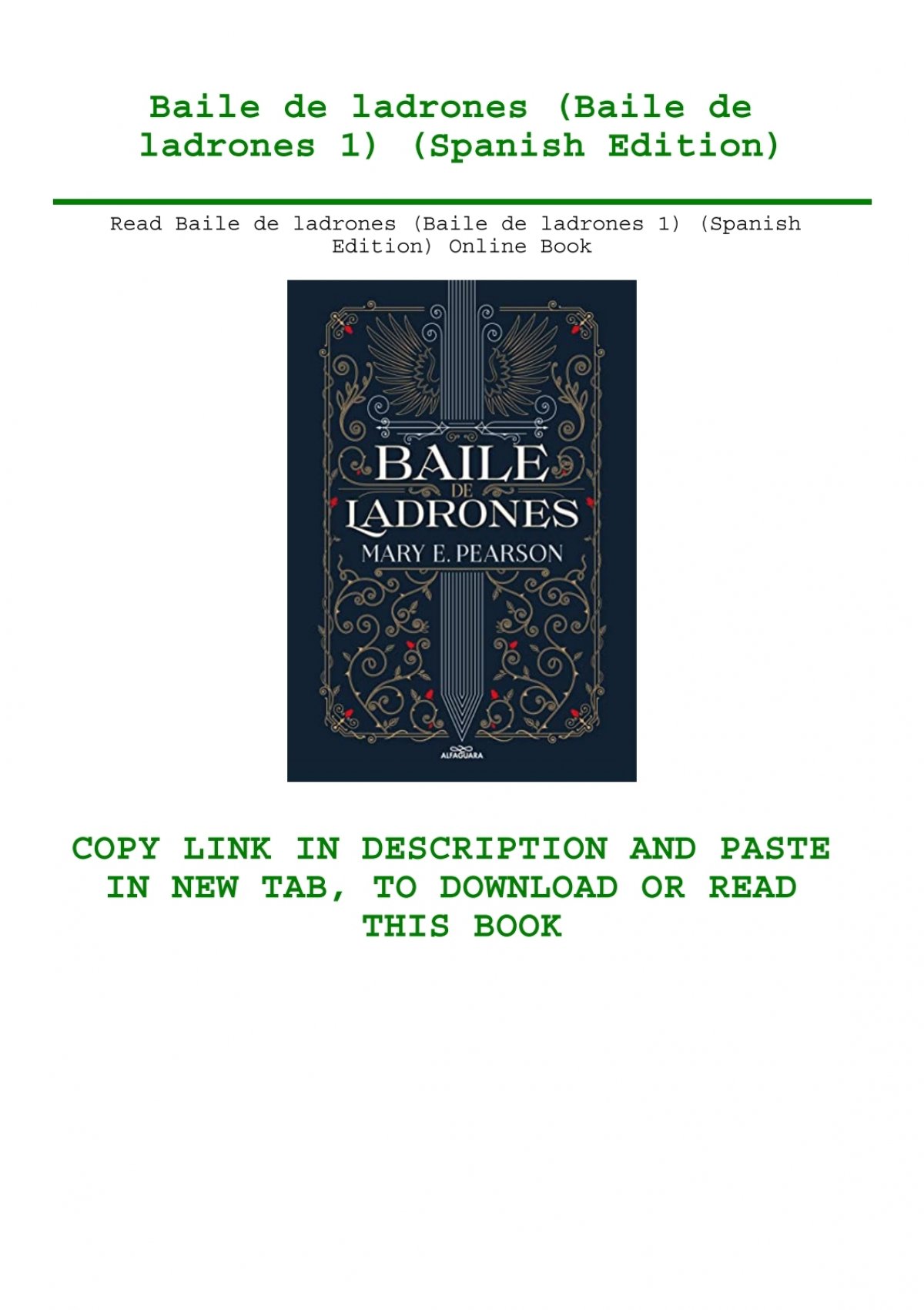 Read Baile de ladrones (Baile de ladrones 1) (Spanish Edition) Online Book