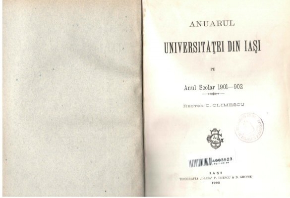 Won double Observation Anuarul Universitatii din Iasi 1901-1902