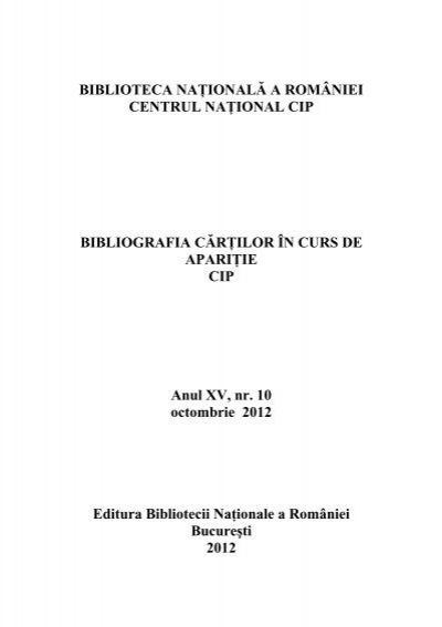 Record Hinder Strait thong Bibliografia CIP - octombrie 2012