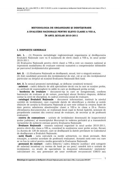 stripe Capillaries archive Metodologia de organizare si desfasurarea evaluarii nationale ...