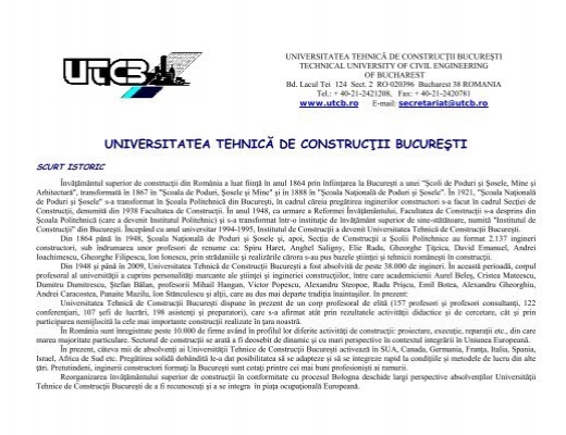 concrete they Stern Brosura UTCB - Universitatea TehnicÄƒ de ConstrucÅ£ii BucureÅŸti