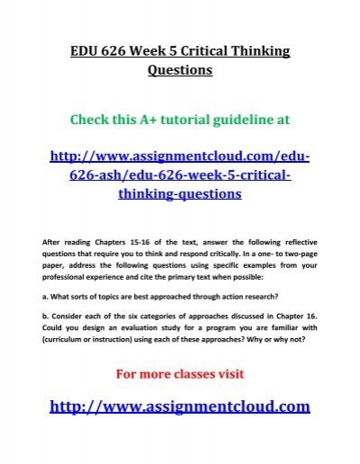 chapter 5 critical thinking questions