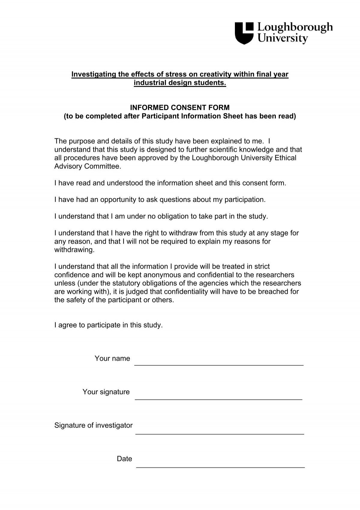 assignment consent form