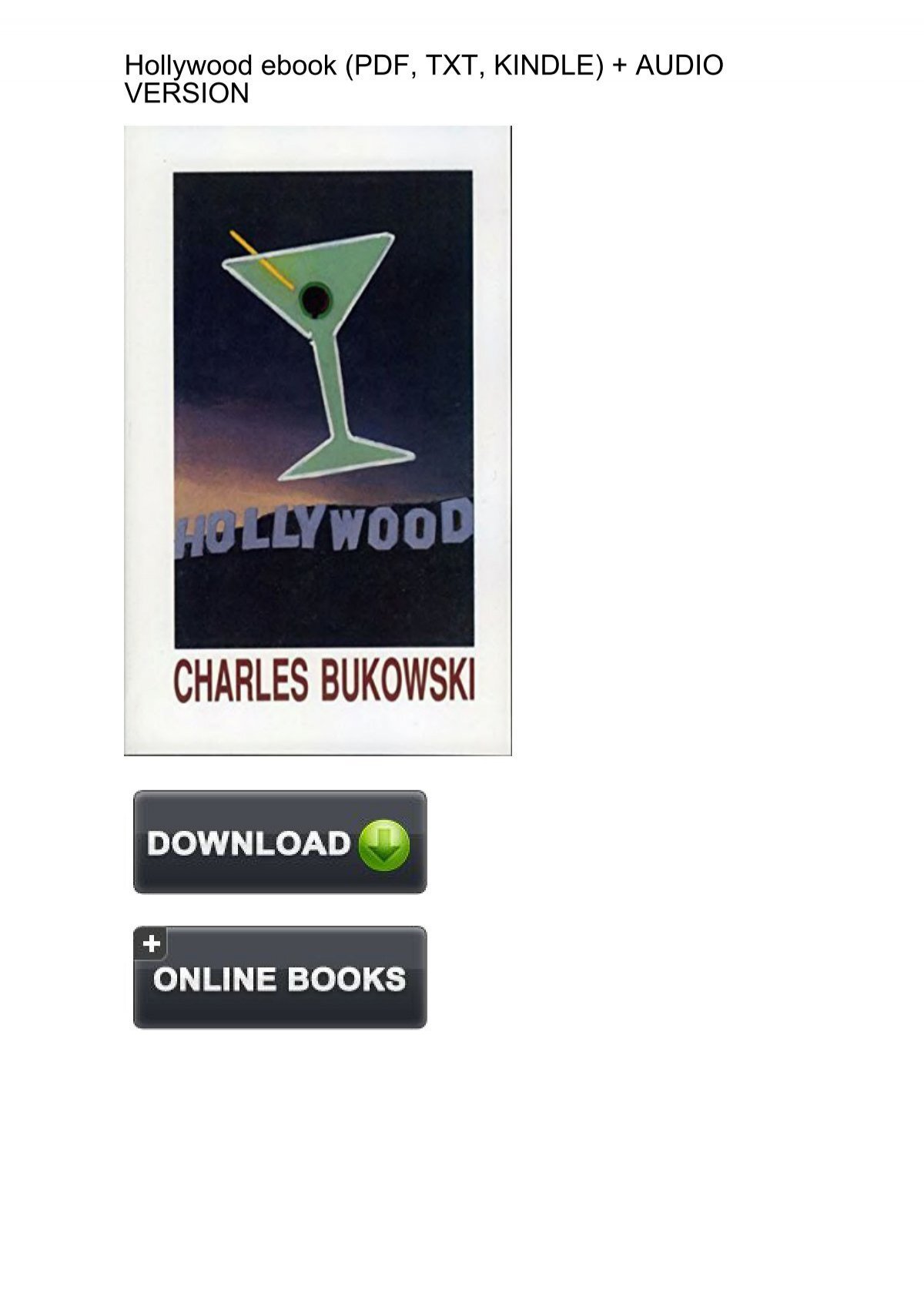Underground Download Hollywood Charles Bukowski Ebook Ebook Pdf