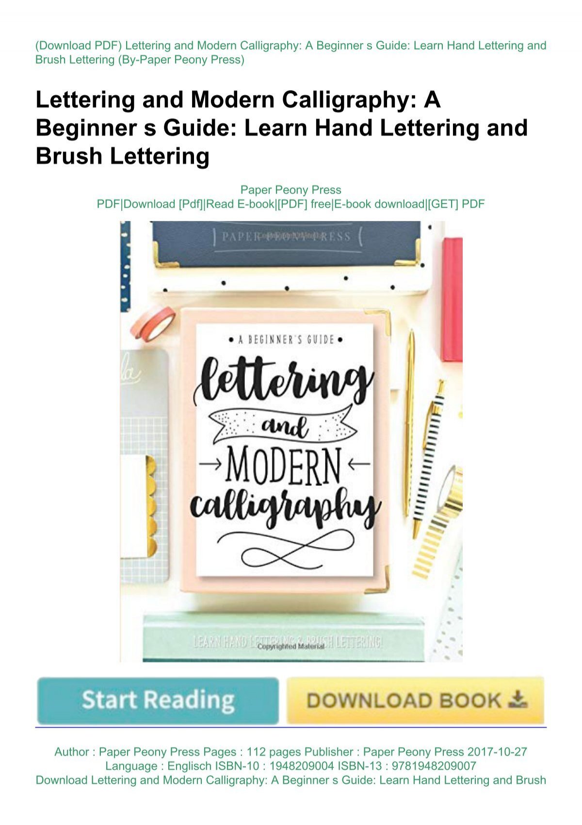 Beginner's Hand Lettering Workbook (PDF DIGITAL DOWNLOAD