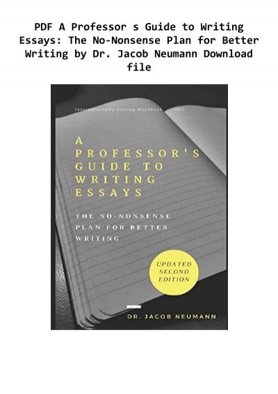 a professor's guide to writing essays pdf
