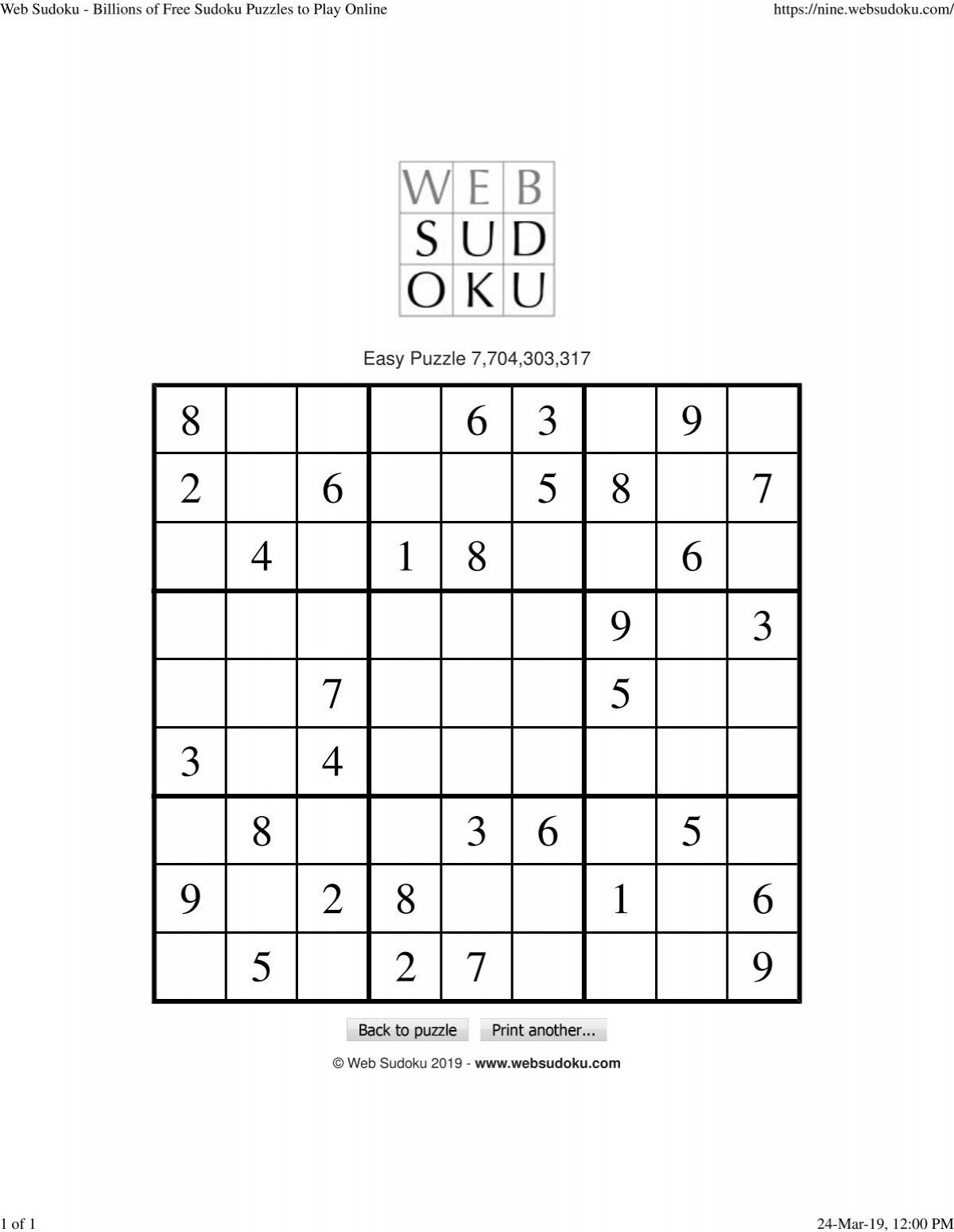 web sudoku printable