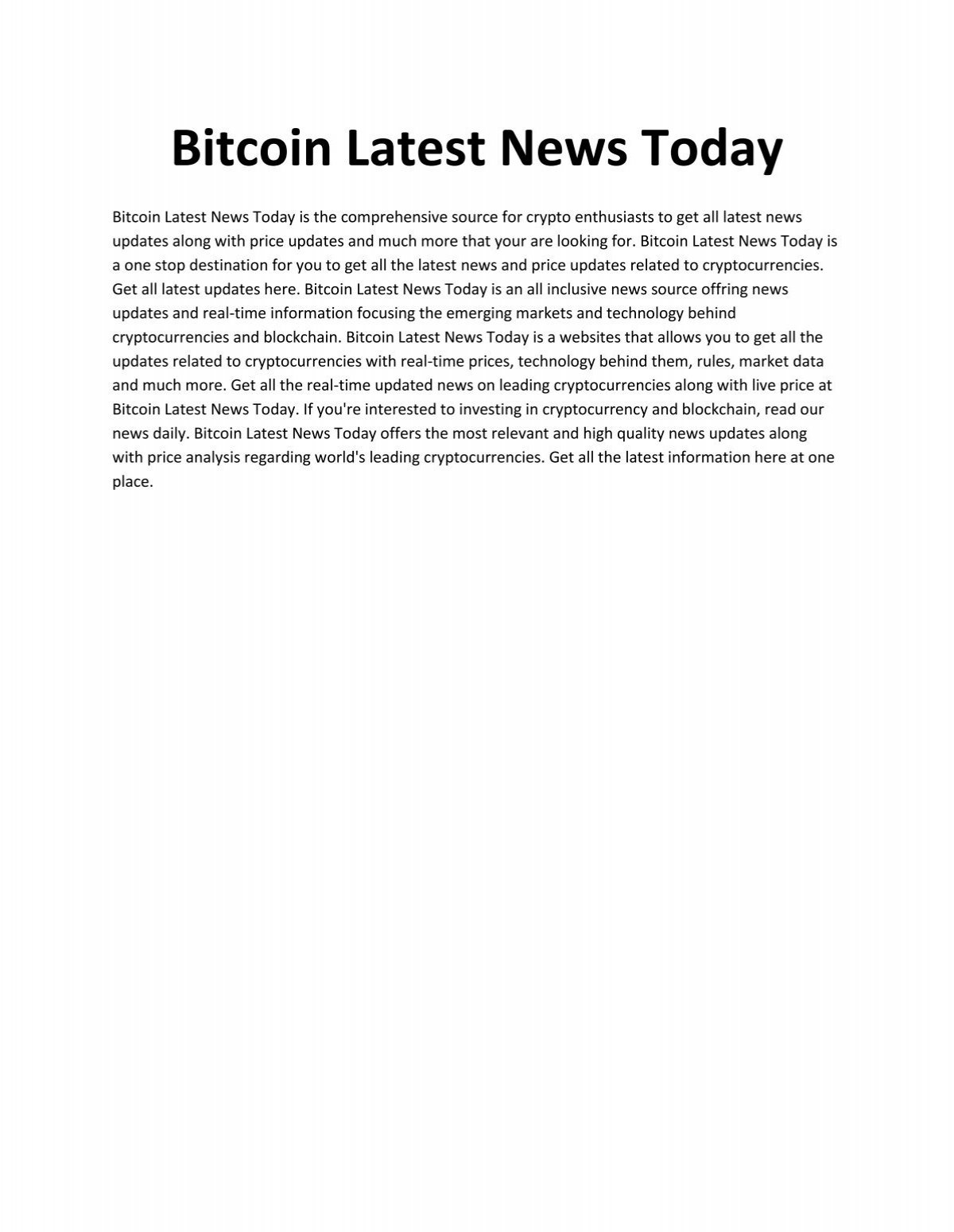 What Is The Latest News On Bitcoin - Latest News On Trading Cointelegraph / A community dedicated to bitcoin, the currency of the internet.