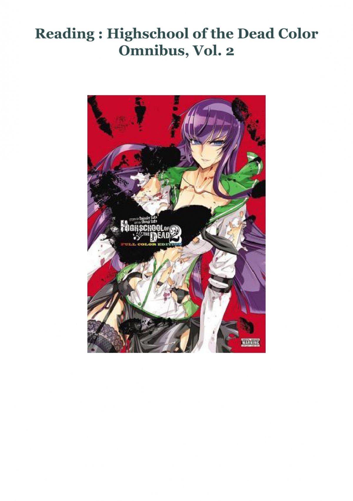 Highschool of the Dead (Color Edition), Vol. 2 Manga eBook by Daisuke Sato  - EPUB Book
