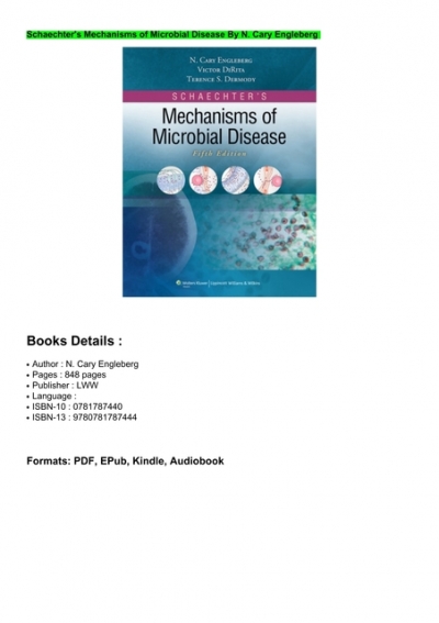 schaechters mechanisms of microbial disease pdf download