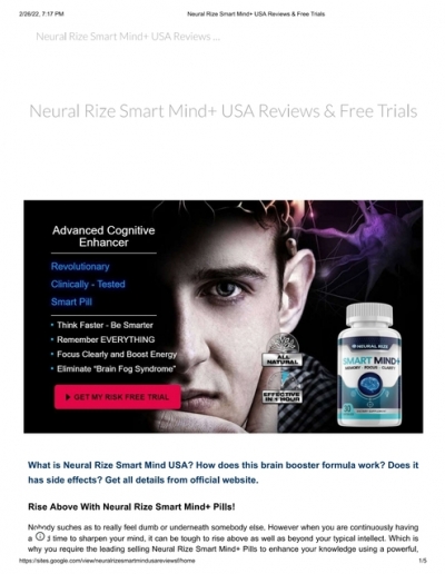 Neural Rize Smart Mind Reviews, Benefits \u0026 Price For Sale ...